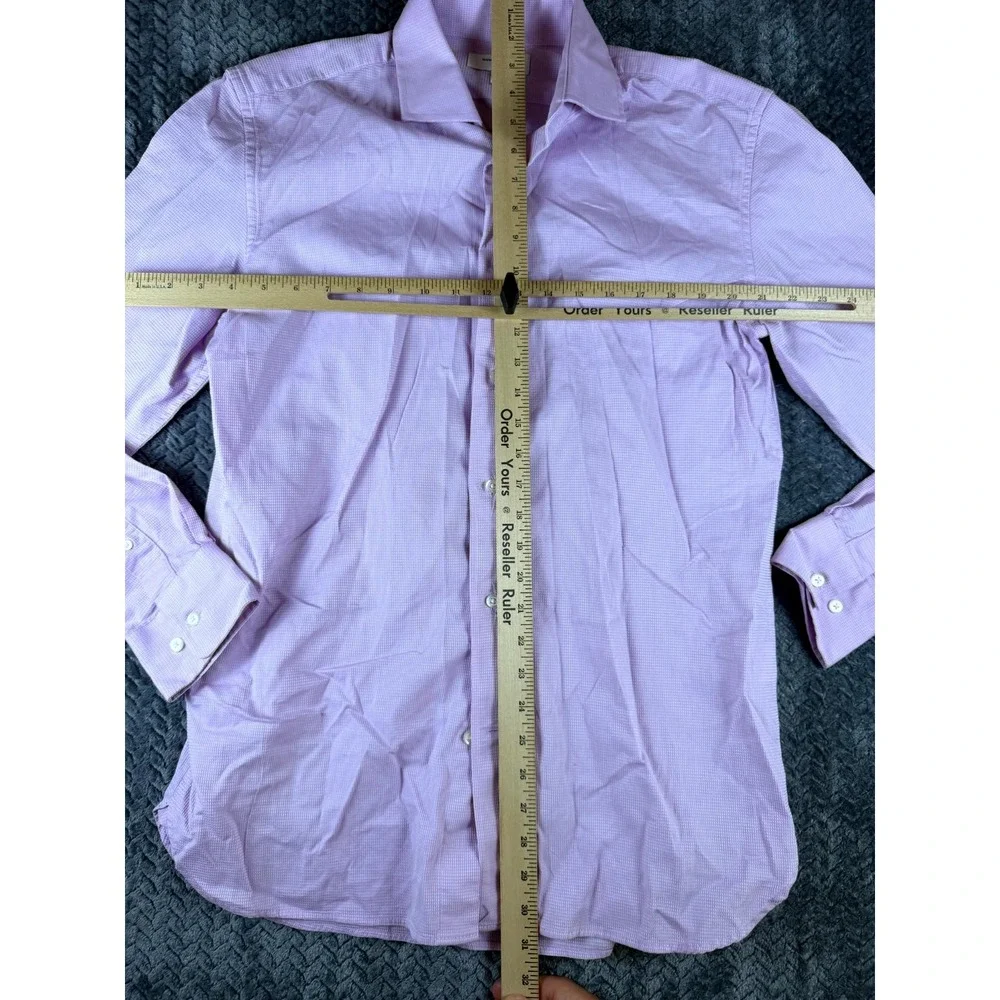 Banana Republic Mens Medium Purple Cotton Long Sleeve Slim Fit Button Up Shirt